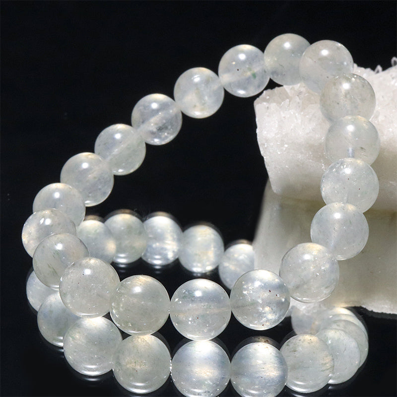 ホワイトストロベリークォーツ＜ブラジル産＞　ブレス　丸  [co-g2756]