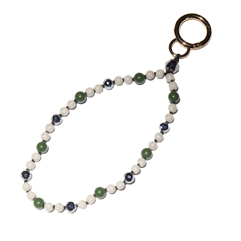 【ことほぎ】携帯 スマホストラップ　テラヘルツ×北投石（白、黄灰、青、緑）全6種　日本製 [co-g3004]