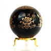 Round obsidian ball with the eight trigrams of opposites and five blessings and wealth carving [po-g3016]
