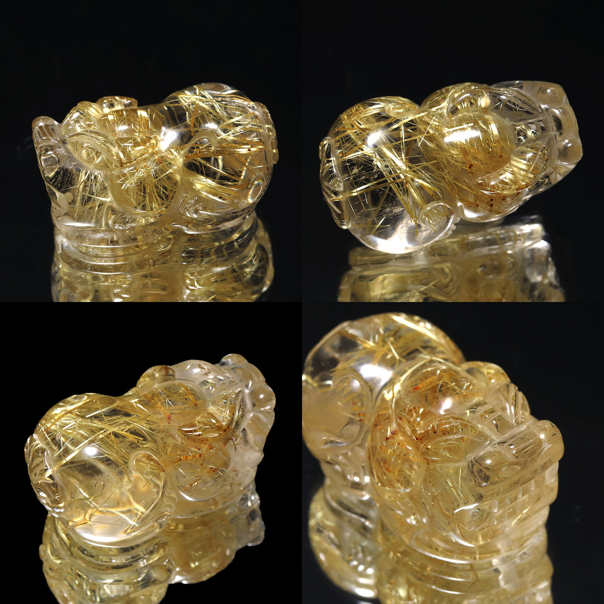 彫り物　タイチンルチル＜ブラジル産＞　ヒキュウ　約13.3～22.2×約24.3～38.2×約10.2～17.1mm [co-g3284]