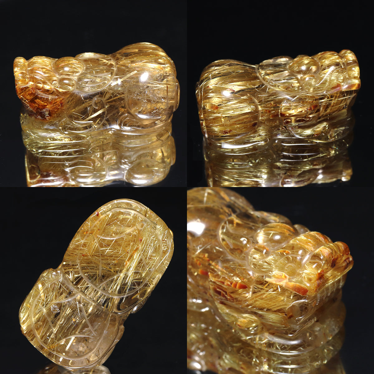 彫り物　タイチンルチル＜ブラジル産＞　ヒキュウ　約19.4～26.3×約31.3～38×約15.3～19mm [co-g3285]