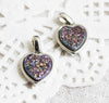 Parts Druzy Heart Charm Silver [pa-g0034]