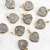 Parts Druzy Heart Charm Gold [pa-g0056]