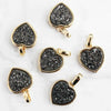 Parts Druzy Heart Charm Gold [pa-g0056]
