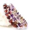 [20% off Aquarius Zodiac Stone until January 19th (automatic discount at checkout)] Limonite in Amethyst Phantom Bracelet (Brazil) Round [br-g0218]