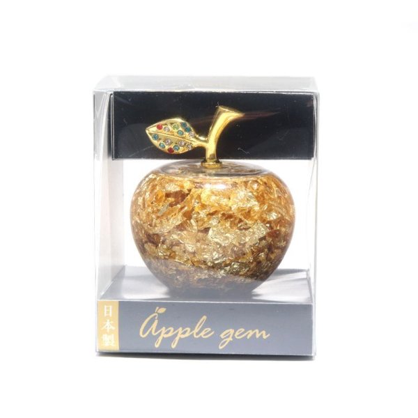 置物　黄金のリンゴ　金箔  [in-g0035]