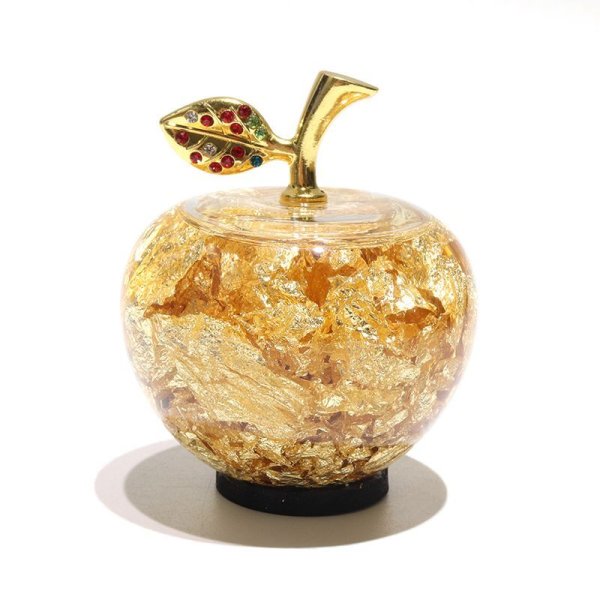 置物　黄金のリンゴ　金箔  [in-g0035]