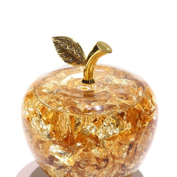 置物　黄金のリンゴ　金箔  [in-g0035]
