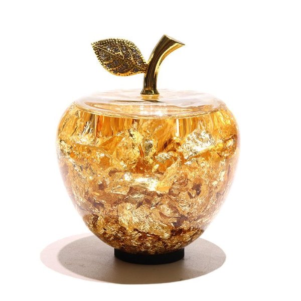置物　黄金のリンゴ　金箔  [in-g0035]