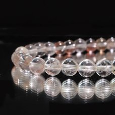 ブレス　マニカラン水晶＜ヒマラヤ産＞　AAAランク　薄ピンク　丸 [br-g0181]