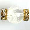 Parts Rondelle Gold White Flower Shape 100 Pack [sb-g0115]