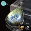 Get 30% off when you purchase 10 or more eligible items. Automatic discount at checkout. Labradorite Pendant Top (Madagascar), Drop Shape, 925 Sterling Silver [co-g1264]