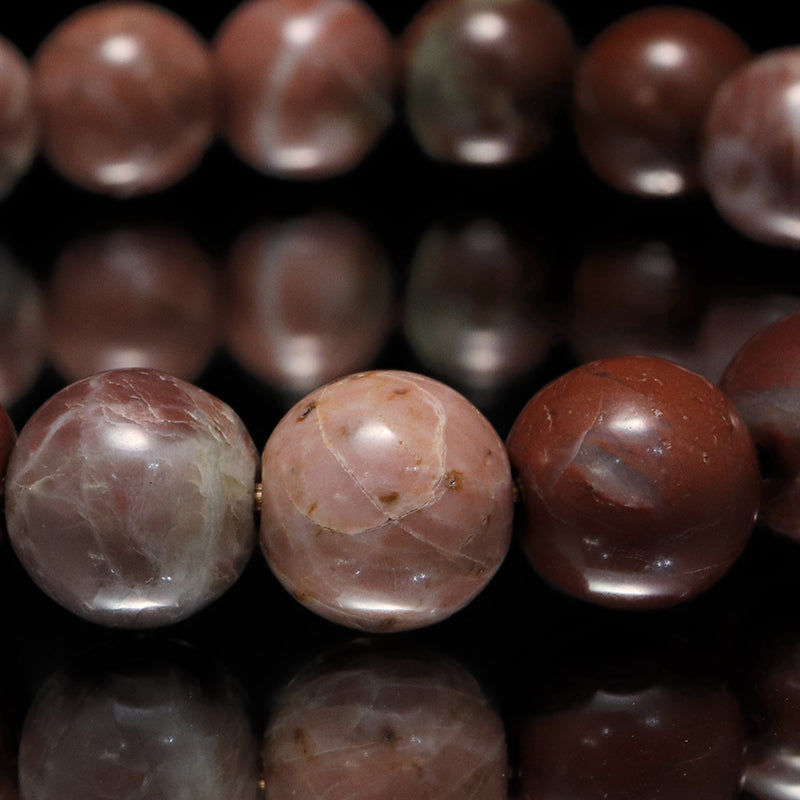 【日本銘石】ブレス　ブラッドストーン＜群馬県産＞　丸  [co-g1780]