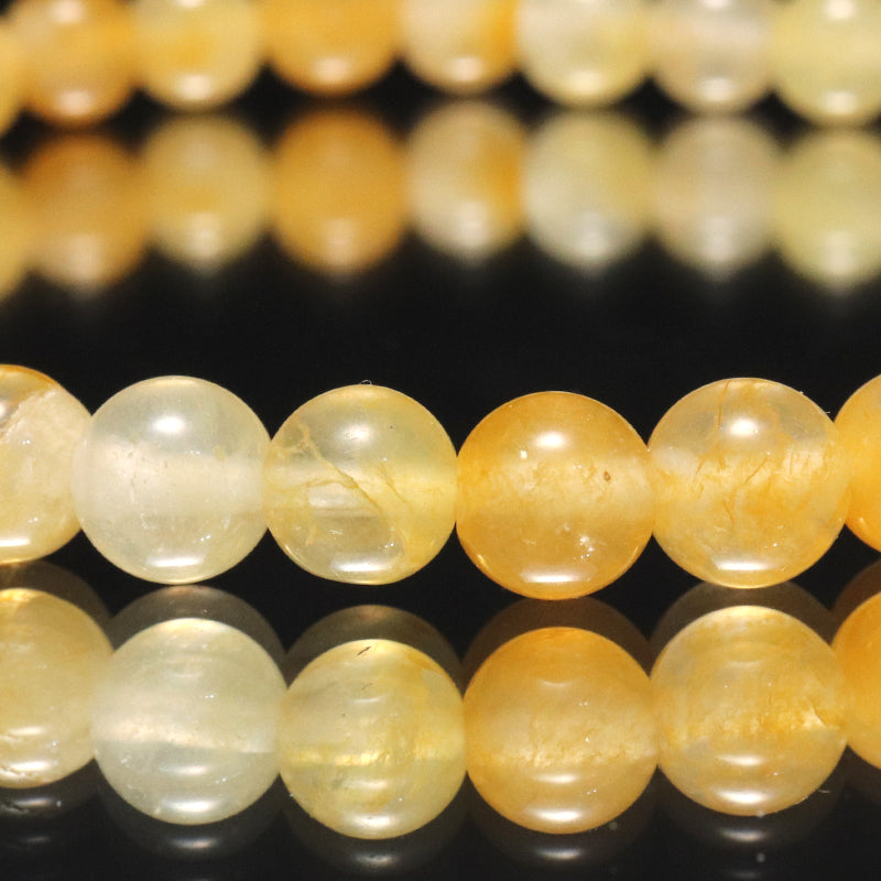 【日本銘石】ブレス　静岡水晶＜静岡県産＞　不透明　イエロー　AAランク　丸 [br-g8001]