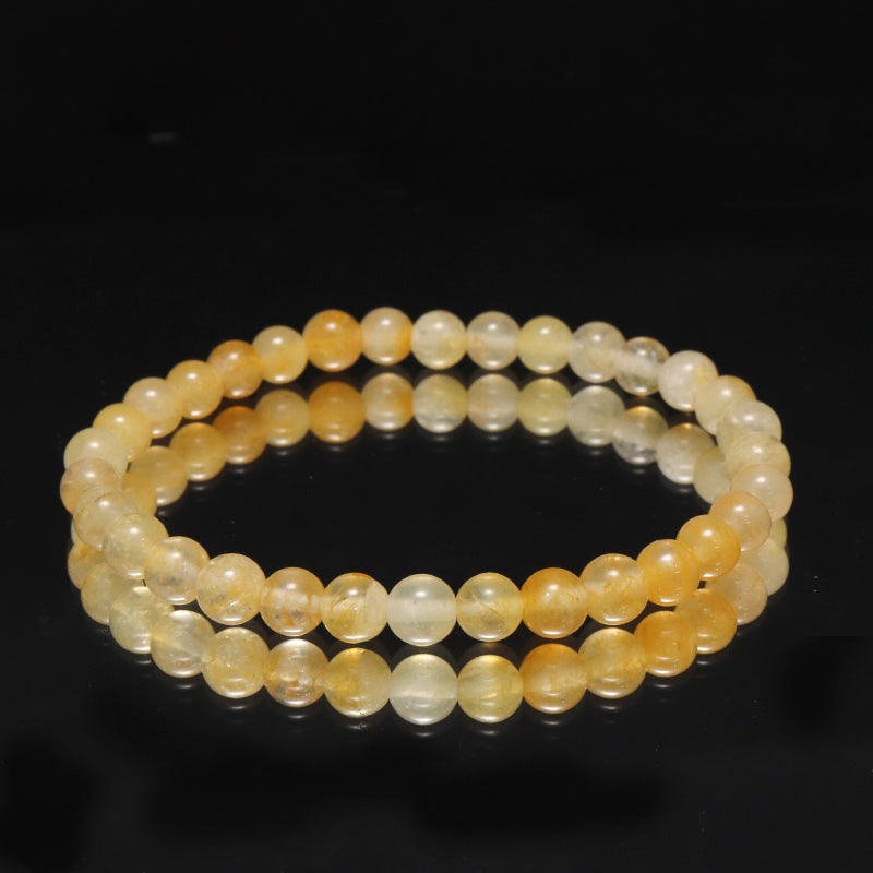 【日本銘石】ブレス　静岡水晶＜静岡県産＞　不透明　イエロー　AAランク　丸 [br-g8001]