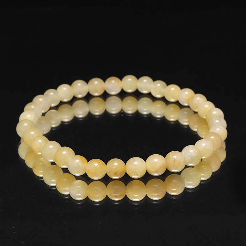 【日本銘石】ブレス　静岡水晶＜静岡県産＞　Aランク　丸 約6mm　ランダム発送 [co-g1781]