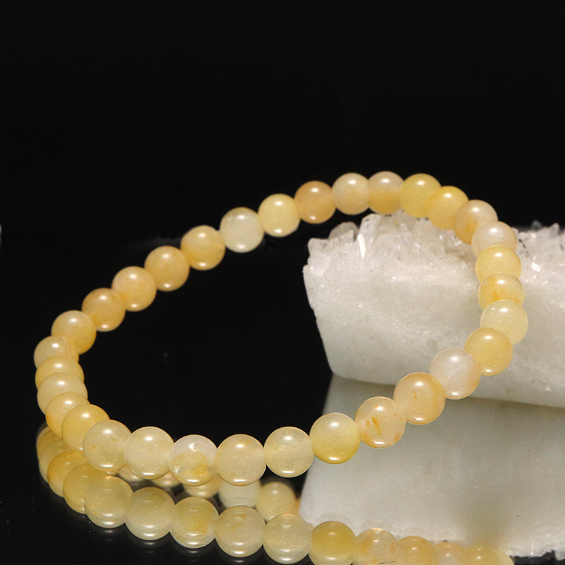 【日本銘石】ブレス　静岡水晶＜静岡県産＞　Aランク　丸 約6mm　ランダム発送 [co-g1781]