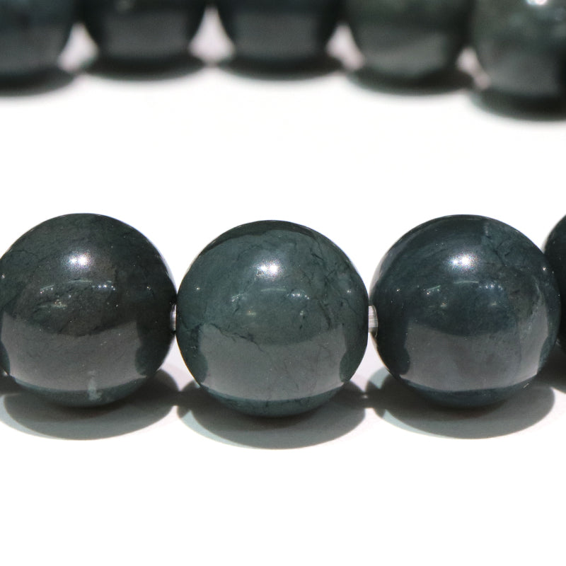 【日本銘石】ブレス　神居古潭＜北海道産＞　グリーン多縞　丸約10mm  [co-g1779]
