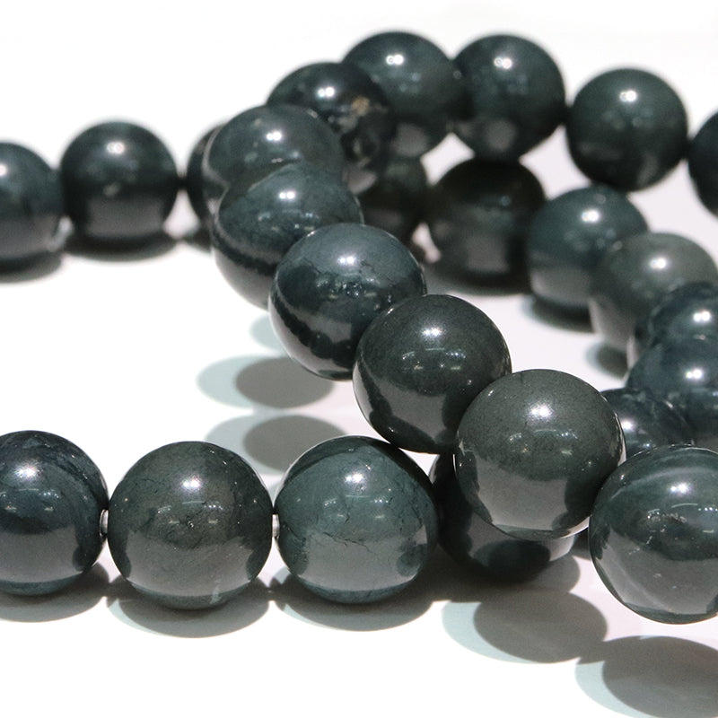 【日本銘石】ブレス　神居古潭＜北海道産＞　グリーン多縞　丸約10mm  [co-g1779]