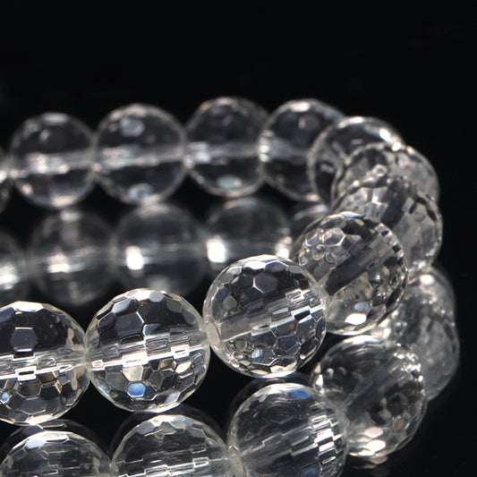 ブレス　天然水晶＜ブラジル産＞　山梨研磨　128面ハンドカット  [co-g1427]