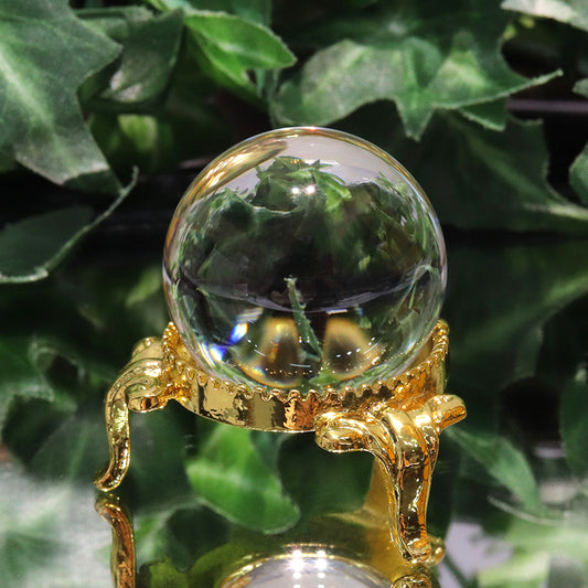 丸玉　無垢水晶　約2～3cm　桐箱付き  [co-g0899]