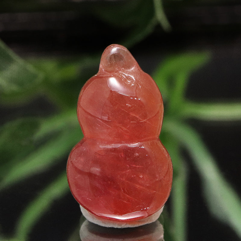 【一点物】彫り物　ピンクトルマリン＜ブラジル産＞　瓢箪　約10.2×17.0mm [co-g0925]