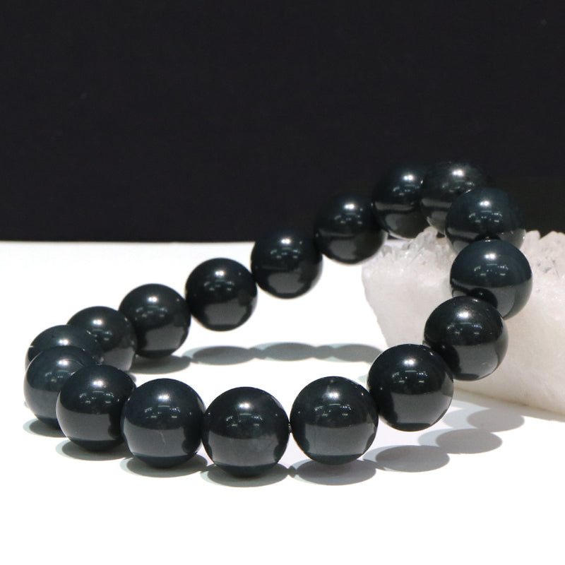 【日本銘石】ブレス　神居古潭＜北海道産＞　高品質　ブルー系　丸  [co-g0787]