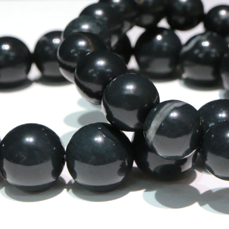 【日本銘石】ブレス　神居古潭＜北海道産＞ 　ブルー系　丸  [br-g8245]