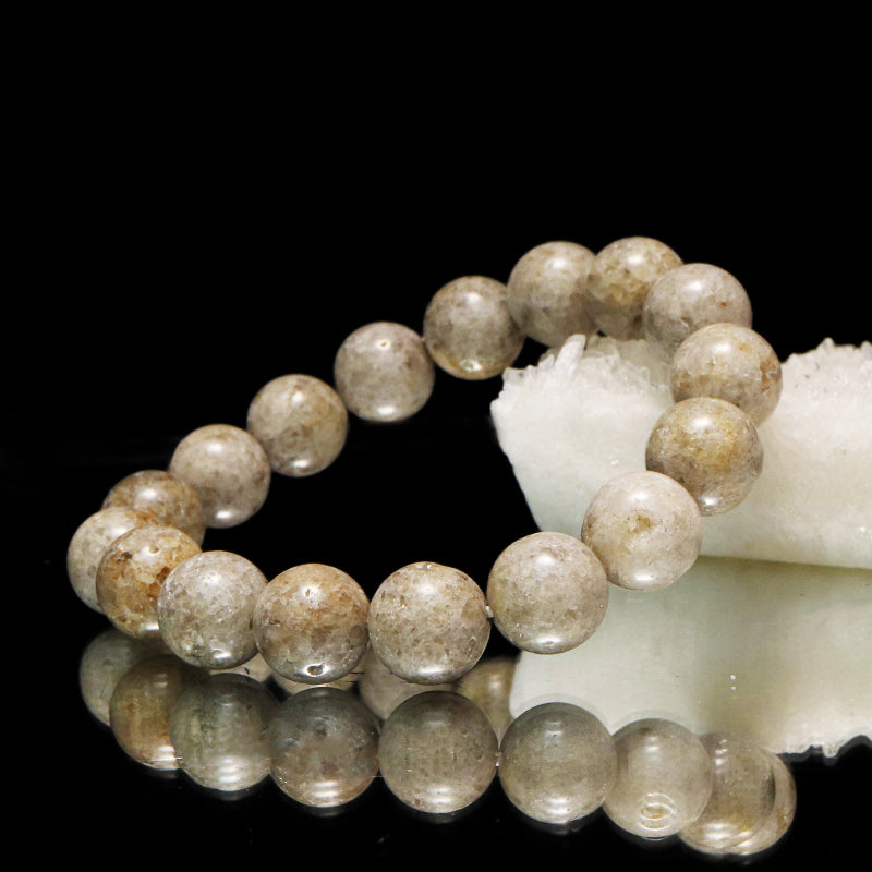 【日本銘石】ブレス　宮崎ニニギ水晶＜宮崎県産＞　ジオードタイプ　丸  [br-g8138]