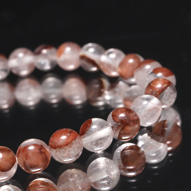 ブレス　マニカラン水晶＜ヒマラヤ産＞　AAランク　赤　丸  [br-g0183]