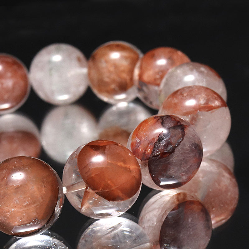 ブレス　マニカラン水晶＜ヒマラヤ産＞　AAランク　赤　丸  [br-g0183]