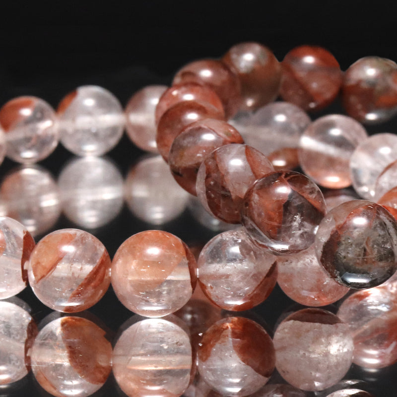 ブレス　マニカラン水晶＜ヒマラヤ産＞　AAランク　赤　丸  [br-g0183]