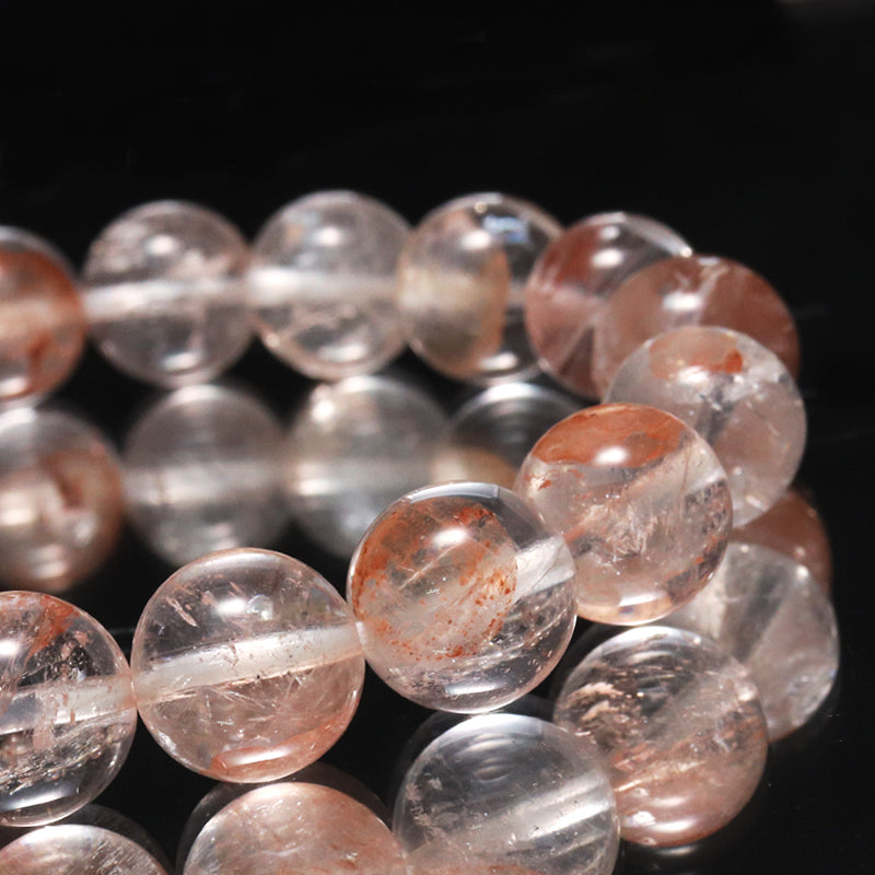 ブレス　マニカラン水晶＜ヒマラヤ産＞　AAランク　ピンク　丸  [br-g0182]