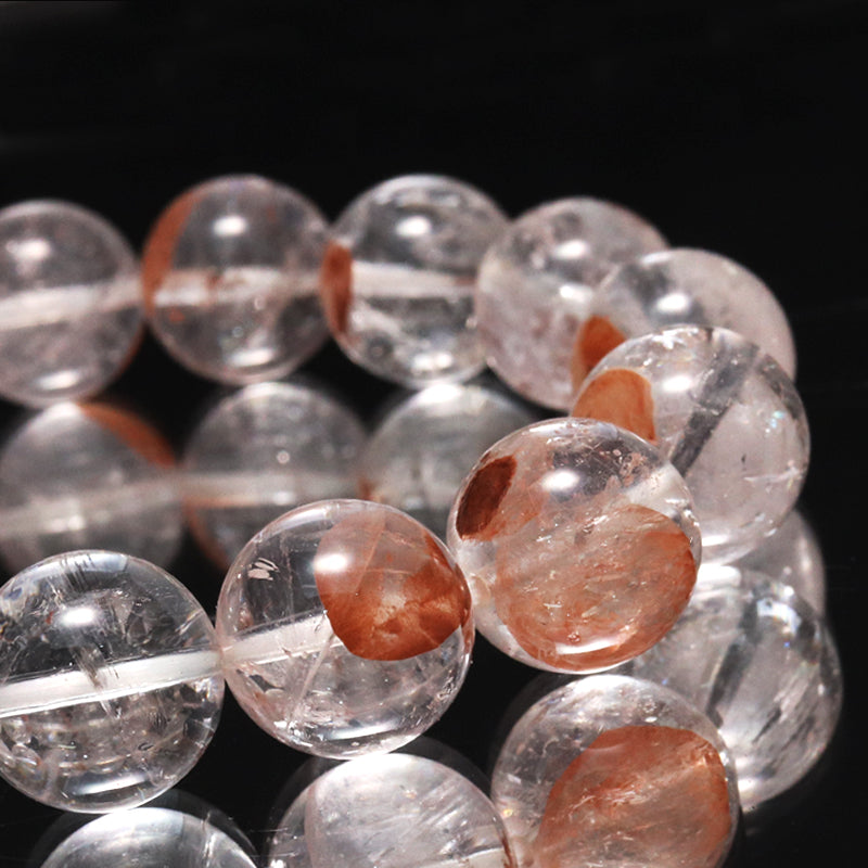 ブレス　マニカラン水晶＜ヒマラヤ産＞　AAランク　ピンク　丸  [br-g0182]