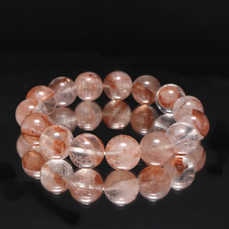 ブレス　マニカラン水晶＜ヒマラヤ産＞　AAランク　ピンク　丸  [br-g0182]