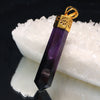 Sugilite Pendant Top (South African) Point Shape, Silver 925 Gold [co-g1829]