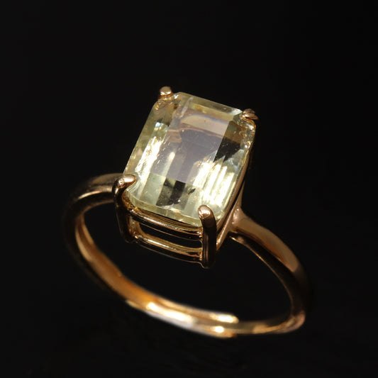 指輪・リング　リビアングラス＜エジプト産＞　silver925　18Kメッキ　ゴールド [co-g0929]