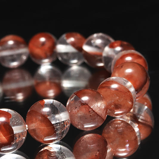 ブレス　マニカラン水晶＜ヒマラヤ産＞　AAAランク　赤　丸  [br-g0180]