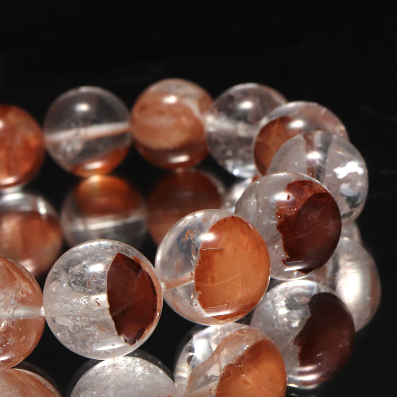 ブレス　マニカラン水晶＜ヒマラヤ産＞　AAAランク　赤　丸  [br-g0180]