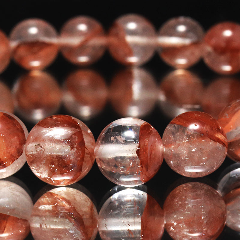 ブレス　マニカラン水晶＜ヒマラヤ産＞　AAAランク　赤　丸  [br-g0180]