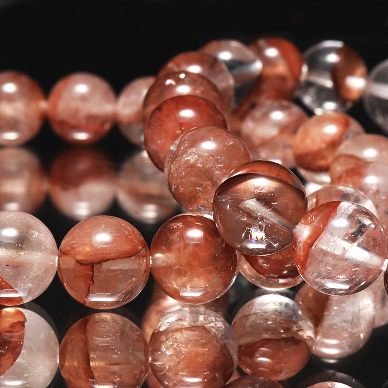 ブレス　マニカラン水晶＜ヒマラヤ産＞　AAAランク　赤　丸  [br-g0180]