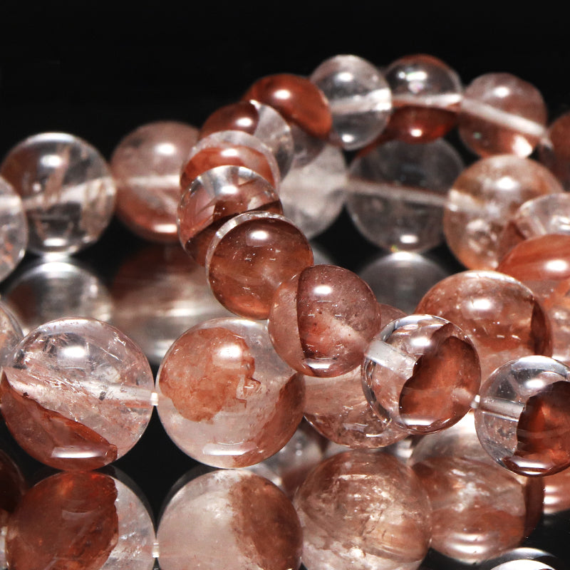 ブレス　マニカラン水晶＜ヒマラヤ産＞　AAAランク　赤　丸  [br-g0180]