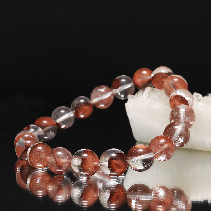 ブレス　マニカラン水晶＜ヒマラヤ産＞　AAAランク　赤　丸  [br-g0180]