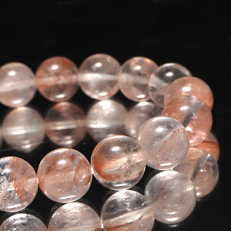 ブレス　マニカラン水晶＜ヒマラヤ産＞　AAAランク　ピンク　丸  [co-g1832]