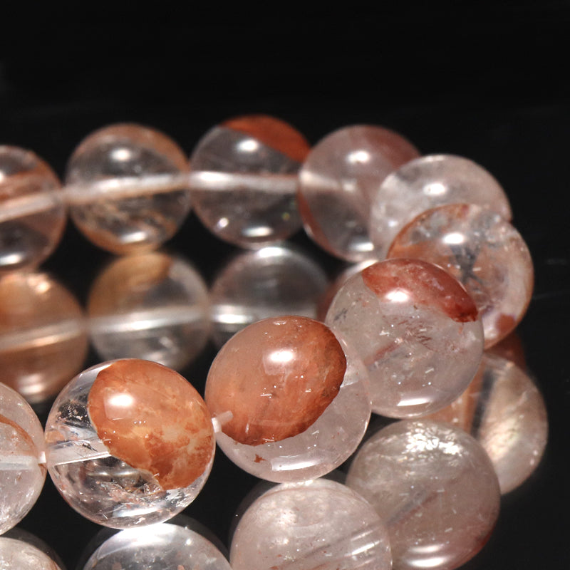 ブレス　マニカラン水晶＜ヒマラヤ産＞　AAAランク　ピンク　丸  [co-g1832]