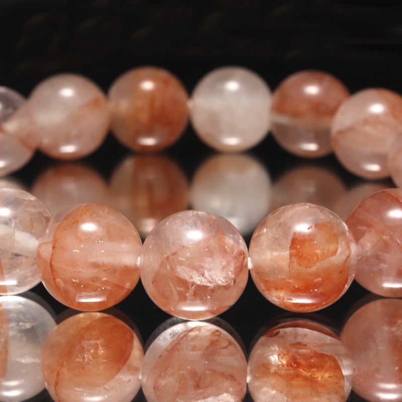 ブレス　マニカラン水晶＜ヒマラヤ産＞　AAAランク　ピンク　丸  [co-g1832]