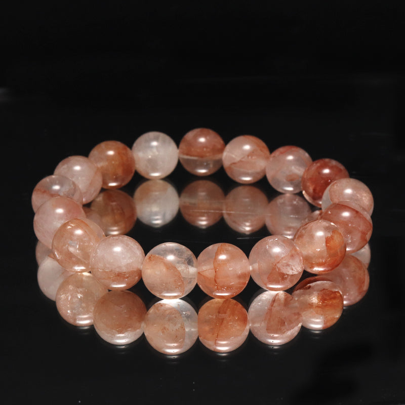 ブレス　マニカラン水晶＜ヒマラヤ産＞　AAAランク　ピンク　丸  [co-g1832]