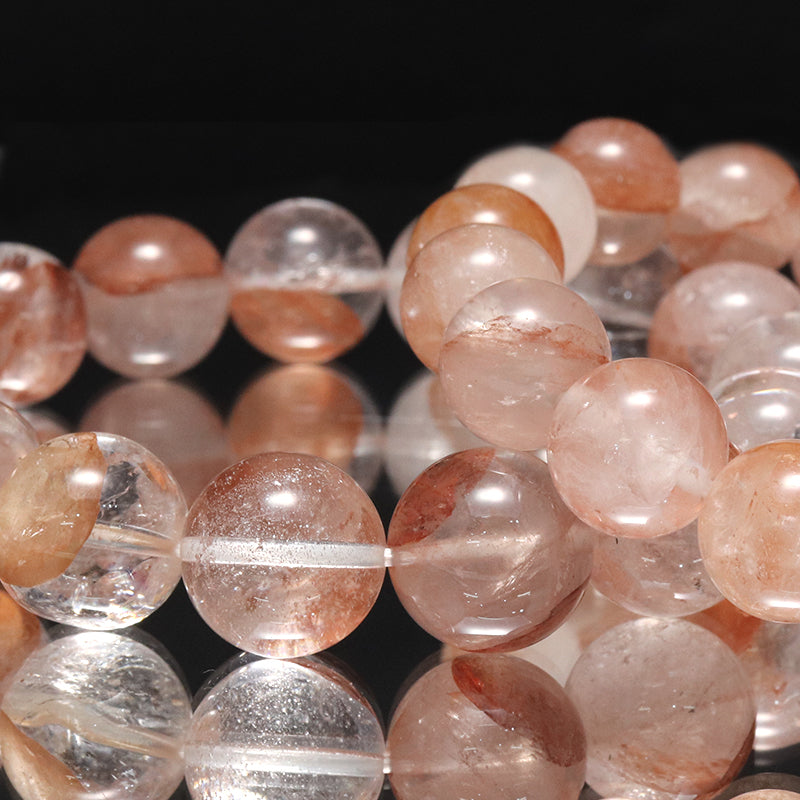 ブレス　マニカラン水晶＜ヒマラヤ産＞　AAAランク　ピンク　丸  [co-g1832]