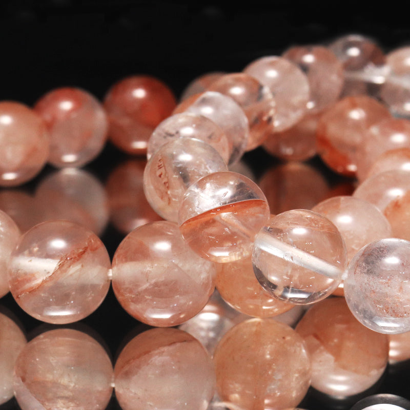 ブレス　マニカラン水晶＜ヒマラヤ産＞　AAAランク　ピンク　丸  [co-g1832]