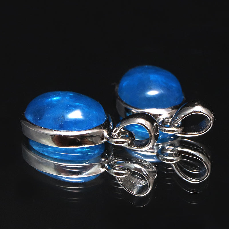 【現品限り】ペンダントトップ　アパタイト＜インド産＞　オーバル型　約9×11mm　silver925　シルバー [co-g1834]